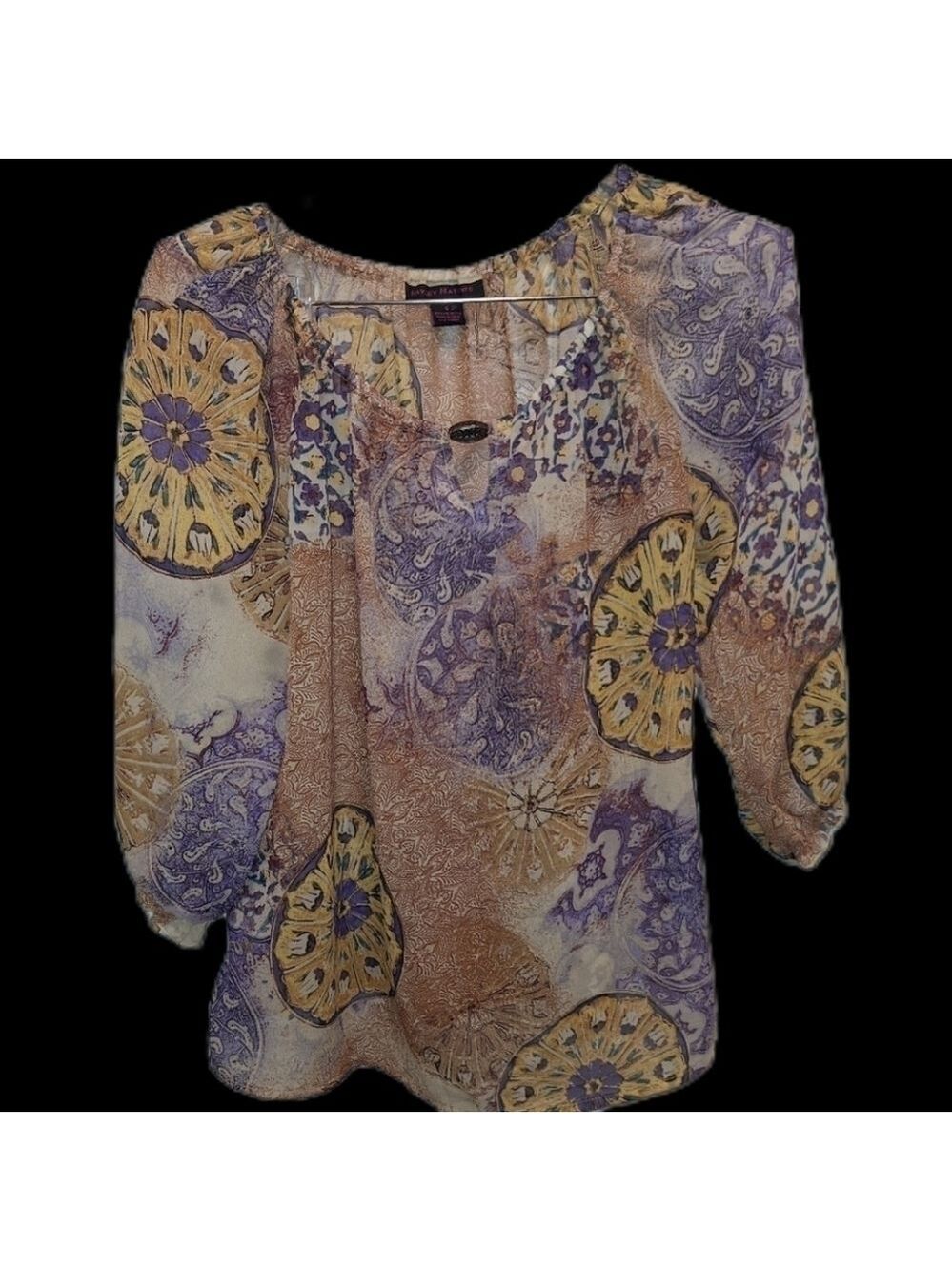 Hayley Matthews Sheer Peasant Top Small